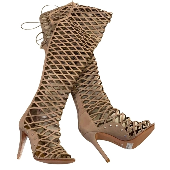 Schutz over the knee caged boot heels - Picture 1 of 9